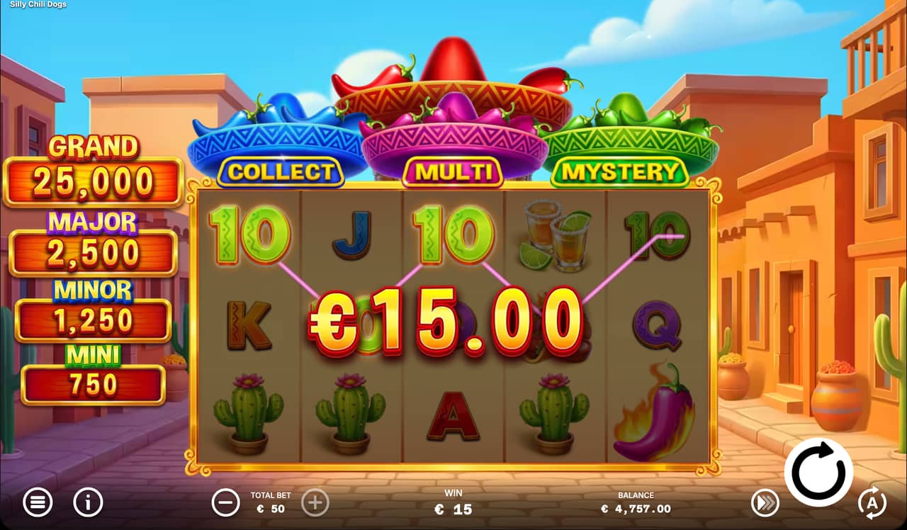 Silly Chili Dogs win line celebration with payout highlight on the reels Silly Chili Dogs win line celebration with payout highlight on the reels