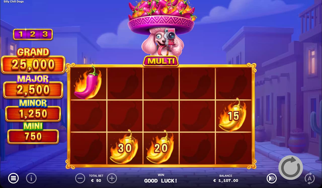 Silly Chili Dogs Hold & Win bonus round with MULTI pot and coin symbols Silly Chili Dogs Hold & Win bonus round with MULTI pot and coin symbols